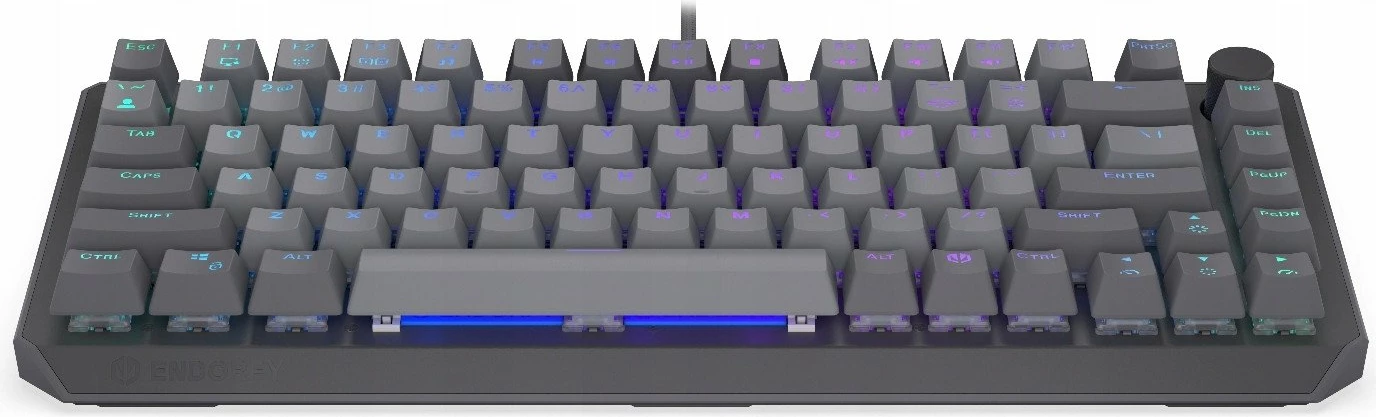 Klawiaturë mekanike Endorfy Thock V2 75% EY5A127, ENDORFY Red switch, hot-swap, ARGB, US ANSI, gri, set me kabllo USB-C dhe 2 switch rezervë