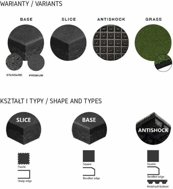 Dysheme gome për fitnes tiguar SLICE 98x98x1.5, e zezë/mozaik