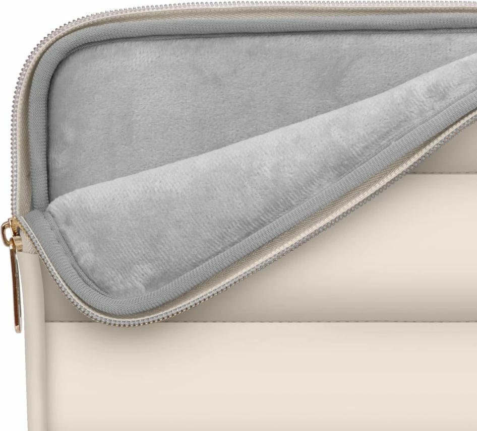 Kasë laptopi Tech-Protect Puffy 13-14 inç me çantë aksesorësh, Bezhë set