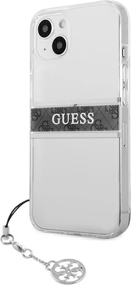 Mbështjellës Guess GUHCP13SKB4GGR për iPhone 13 mini 5.4", transparent, me varëse