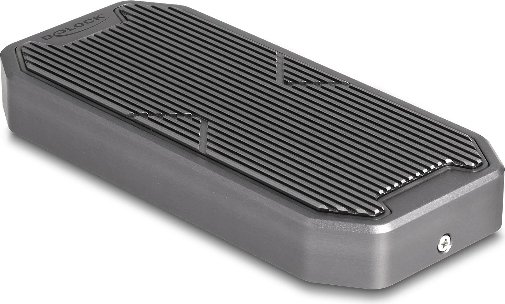 Kuti e jashtme për SSD DeLOCK M.2 NVMe USB-C 20Gbps, RGB LED, 2280/2260/2242, gri