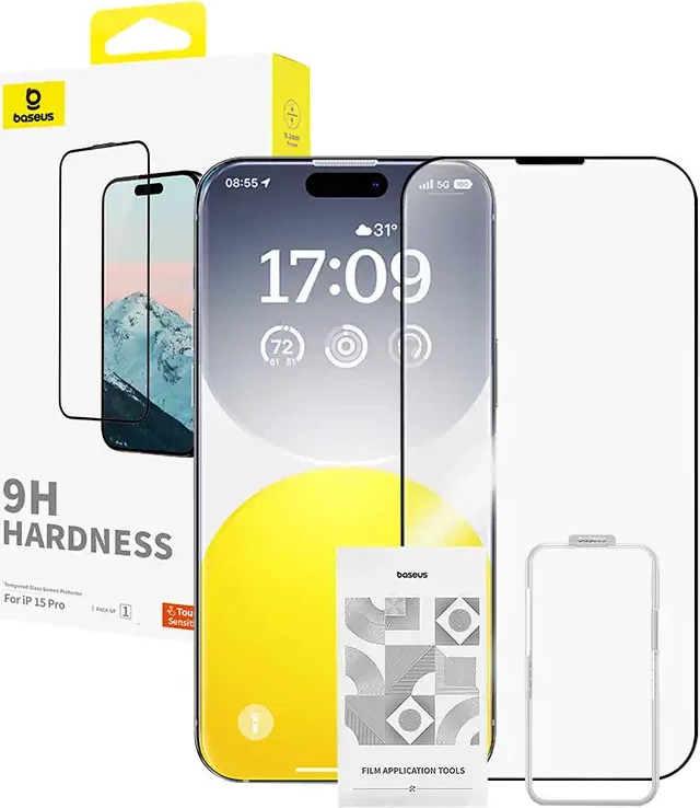 Mbështjellës xhami i temperuar Baseus Diamond 0.3mm për iPhone 15 Pro