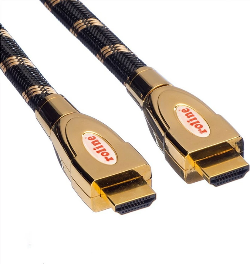 Kabllo HDMI ROLINE GOLD, HDMI 2.0, 1 m, 4K 60Hz, Ethernet, e zezë/ari