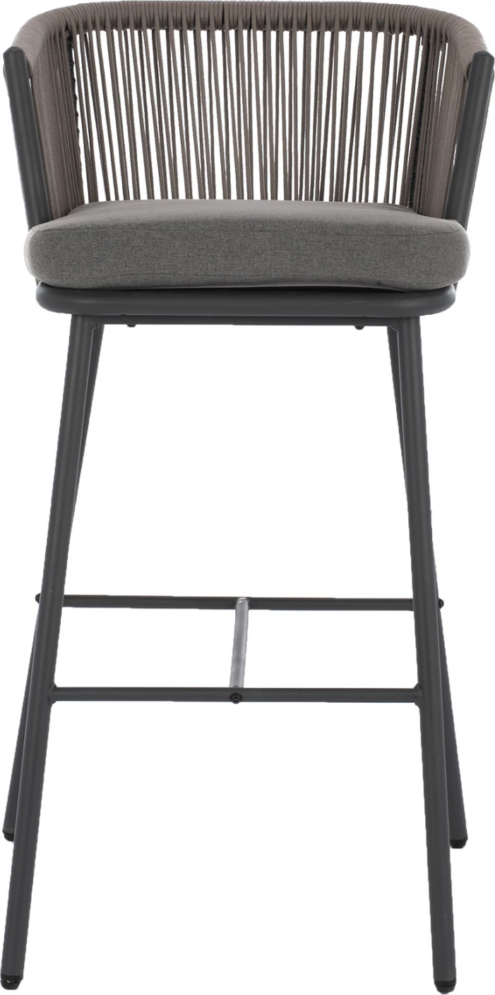 Karrige për bar, me skelet metalik dhe litar gri, FH5714.01, 53x42x101 cm