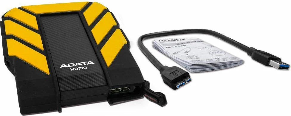 Hard disk i jashtëm HDD ADATA HD710 Pro AHD710P-2TU31-CYL 2TB 2.5\" USB 3.0, zi-verdhë