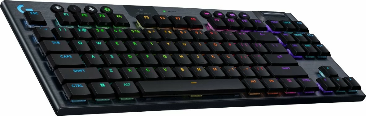Tastierë gaming Logitech G915 X Lightspeed TKL (920-012747), GL Linear, RGB, Wireless 2.4 GHz/Bluetooth/USB, US INTL, e zezë