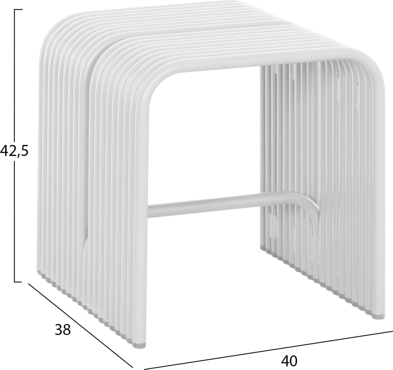 Stool i ulët INTREPID, alumin i bardhë, FH6325.02, 40x38x42.5cm