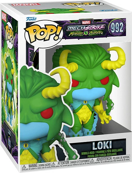 Figurinë koleksionuese Funko Pop! Marvel Mech Strike Monster Hunters Loki, vinyl, 11.4 cm, shumëngjyrëshe