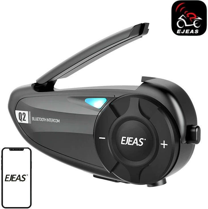 Interkom për motoçikletë EJEAS Q2, Bluetooth 5.1, IP65, i zi