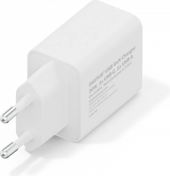 Karikues rrjeti Digitus DA-10301 GaN 30W, 1x USB-C, 1x USB-A, i bardhë