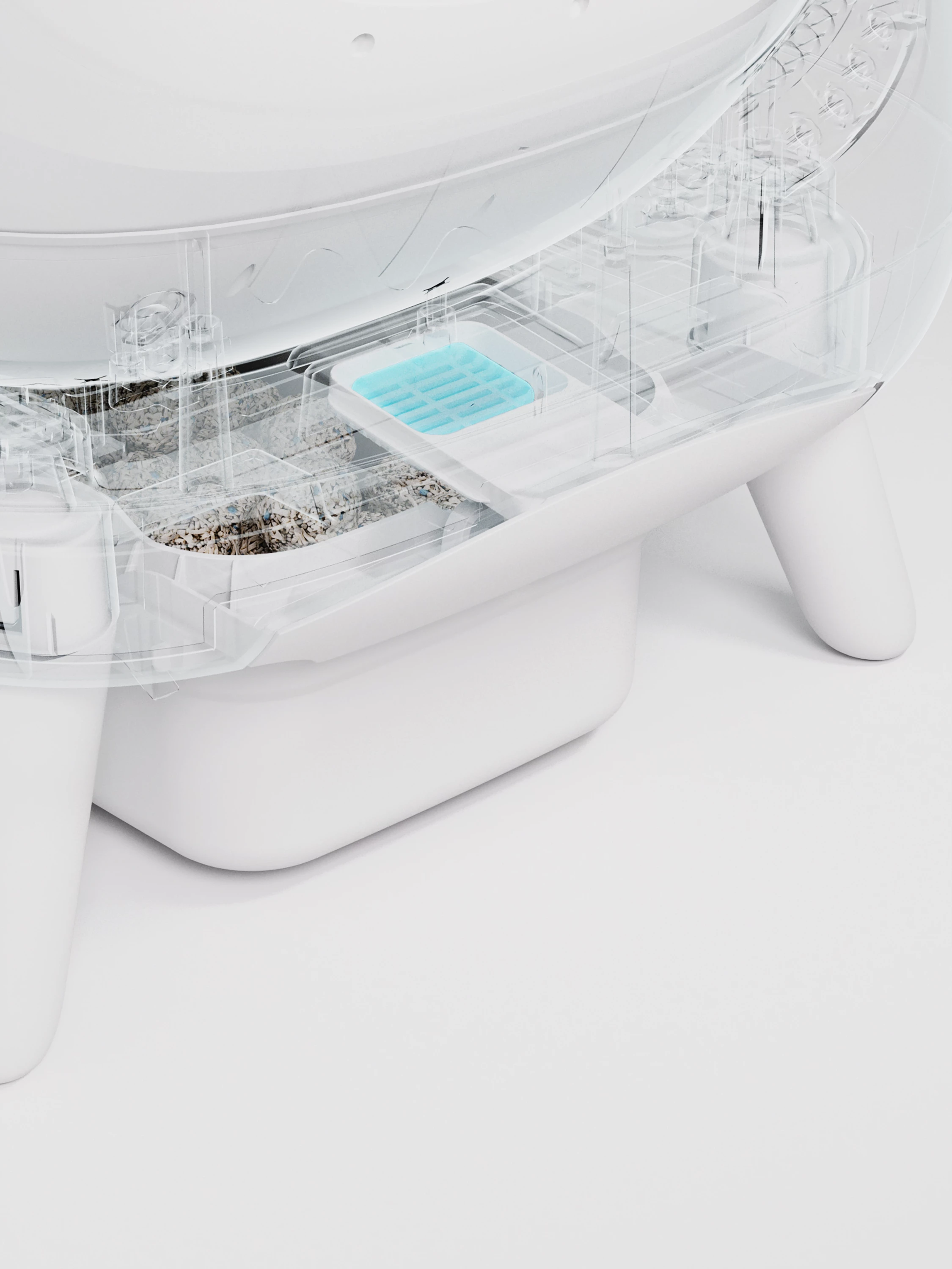 kuti rëre smart automatike për mace Catlink C08 Scooper OPEN-X, me Wi‑Fi/app, 4 L rërë + 12 L depo mbetjesh, gri