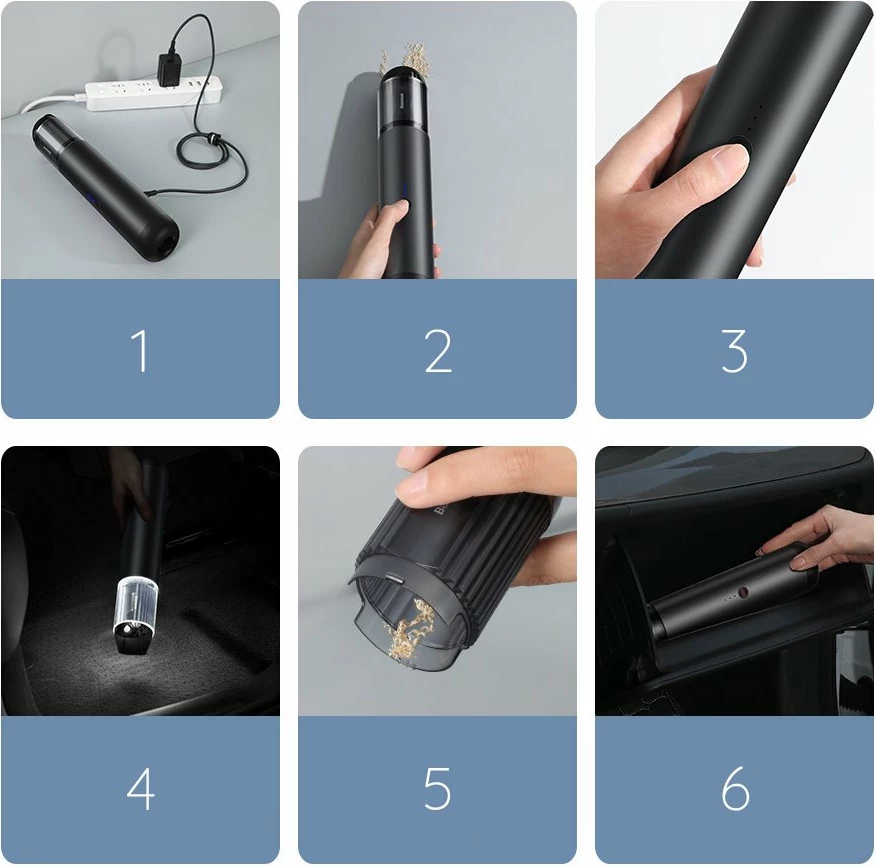 Fshesë me korrent pa kabllo Baseus A3, 135 W, 15000 Pa, USB-C, e zezë