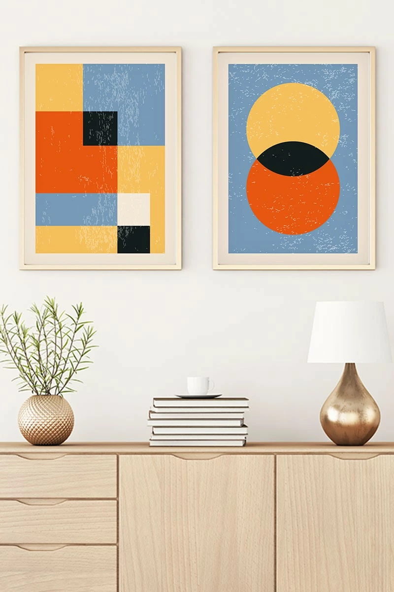 Pikturë dekorative me kornizë MDF (2 copë), Wallity, Huhu17, 50x35
