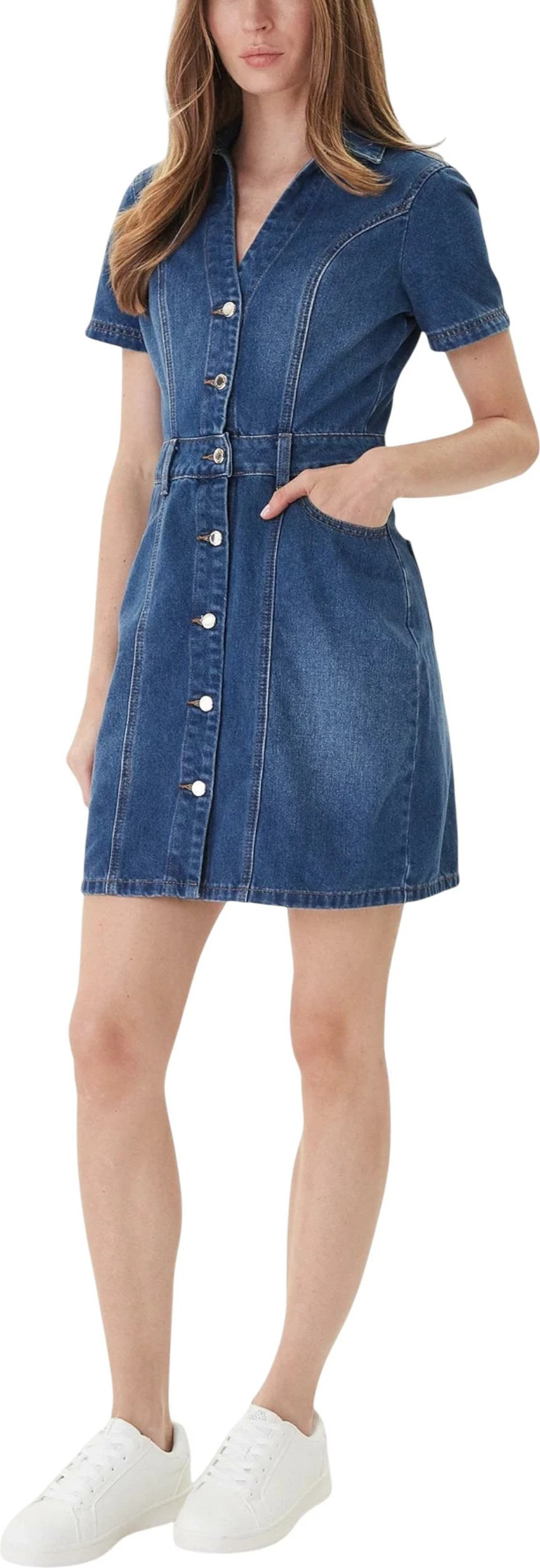 Fustan midi për femra Morgan De Toi 241-ROGLA, denim i errët