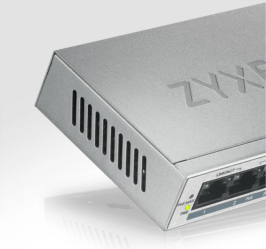 Switch Zyxel GS1005HP, Unmanaged, Gigabit Ethernet, PoE, Argjendtë