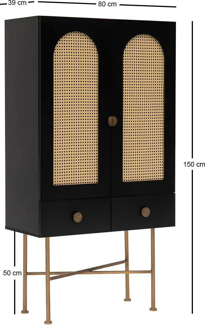 Konsol Skye Decor Cliff 150, e zezë