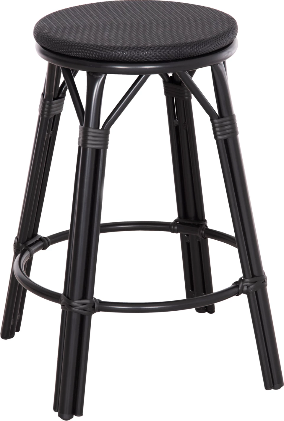 Karrige për bar, lartësi mesatare, pamje bambuje, CHINO FH6286.02, ngjyrë e zezë, Φ43x65H cm