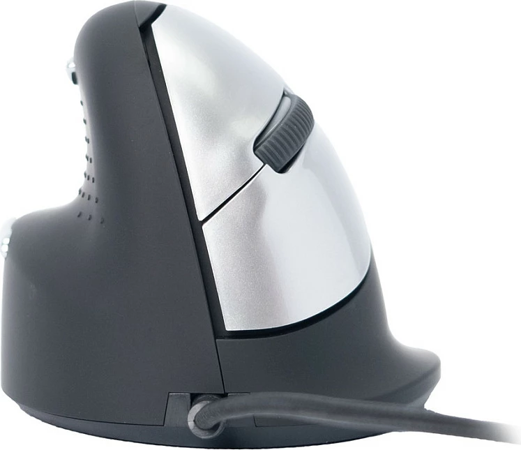 Maus R-Go HE, ergonomik i madh, USB, 2400 DPI, për të majtë, i zi/argjendtë