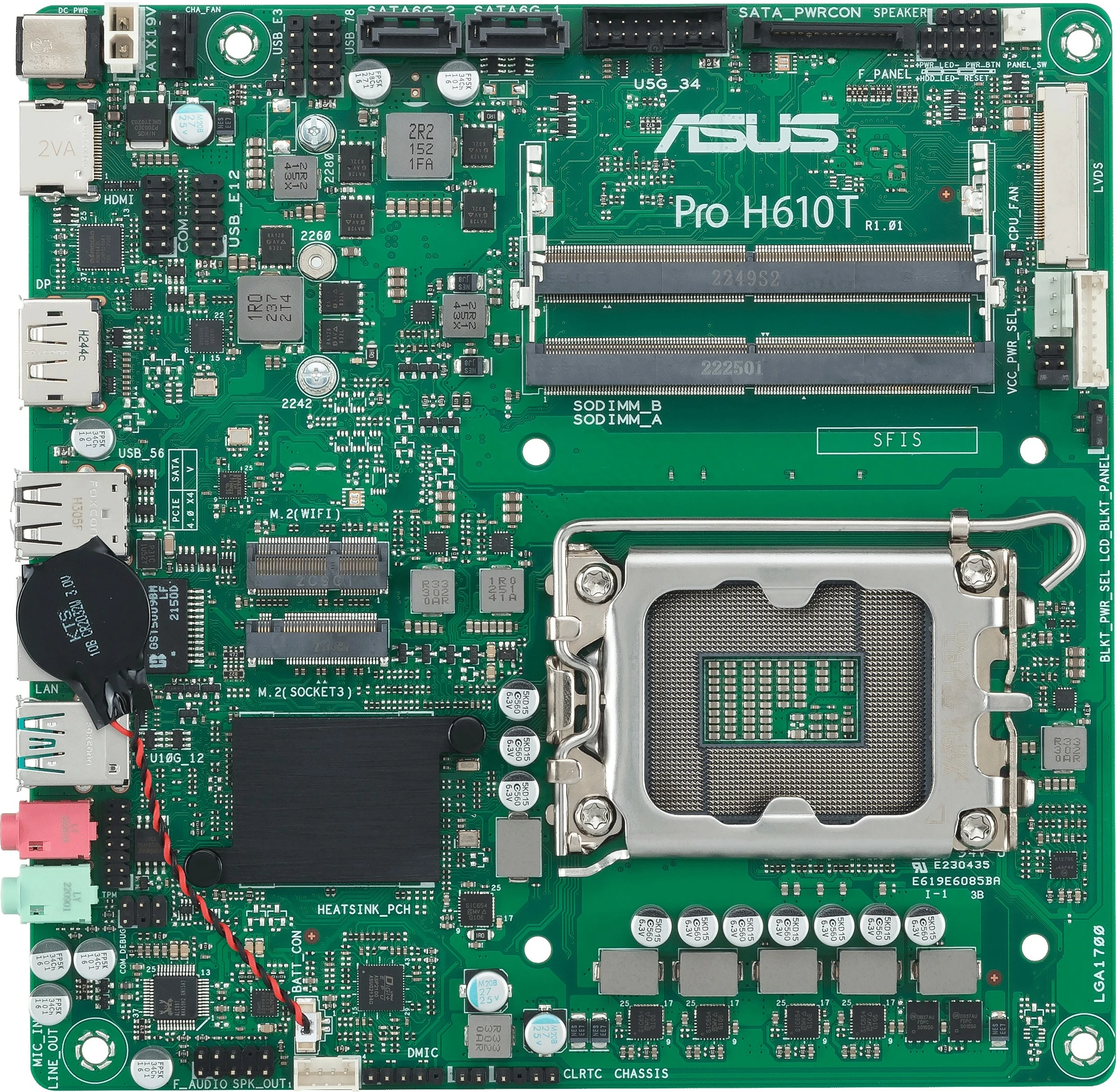 Pllakë amë ASUS Pro H610T-CSM, LGA 1700, DDR5-SDRAM, mini ITX