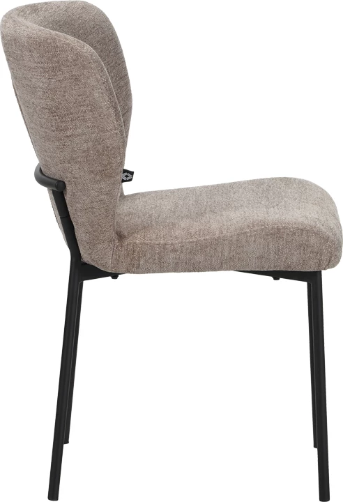 Karrige Mavier, set prej 2 copë, stof bezhë, këmbë metalike të zeza, 48x61.5x82cm