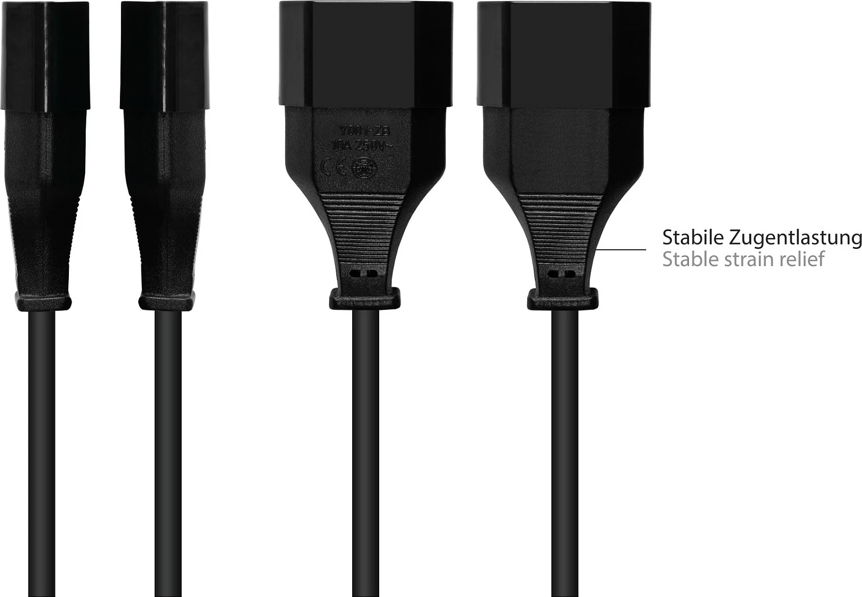 Kabllo rryme GoodConnections P0300-S010, 1 m, prizë Type C, 250 V, e zezë