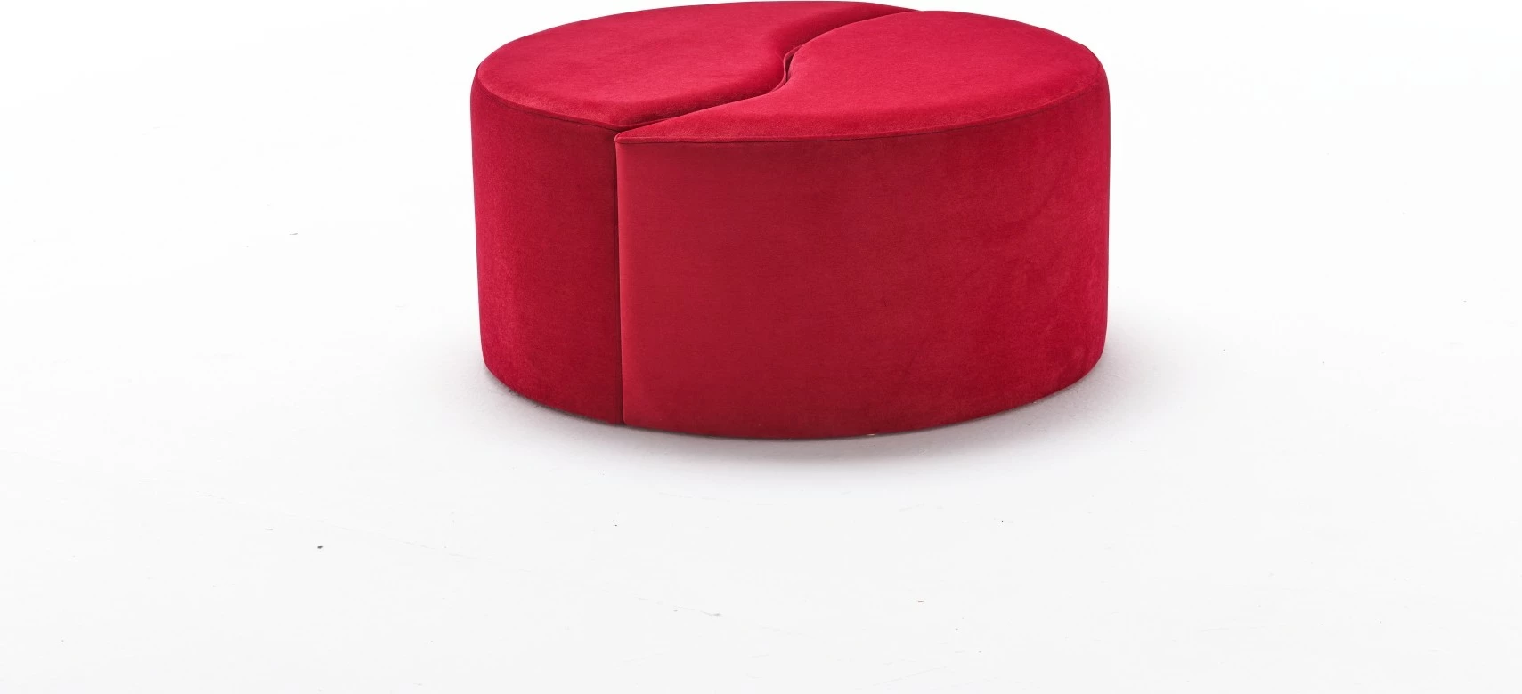 Puf i kuq prej kadifeje, Atelier del Sofa, Alis Puf, 80x40x80cm