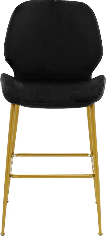 Karrige për bar Impel, këmbë metalike të arta-velvet e zezë