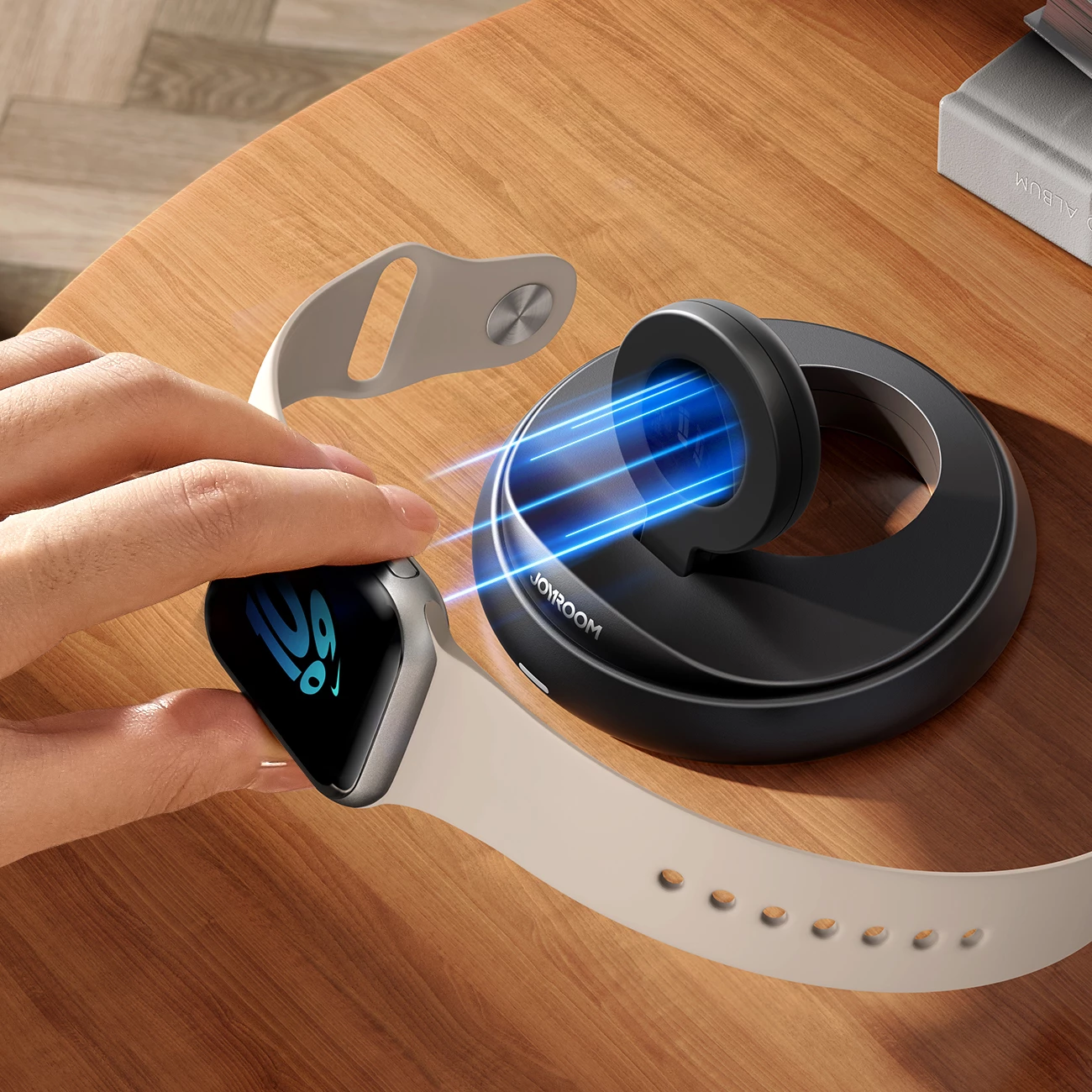 Karikues wireless i palosshëm për Apple Watch Joyroom JR-W12, MagSafe, USB-C, i zi