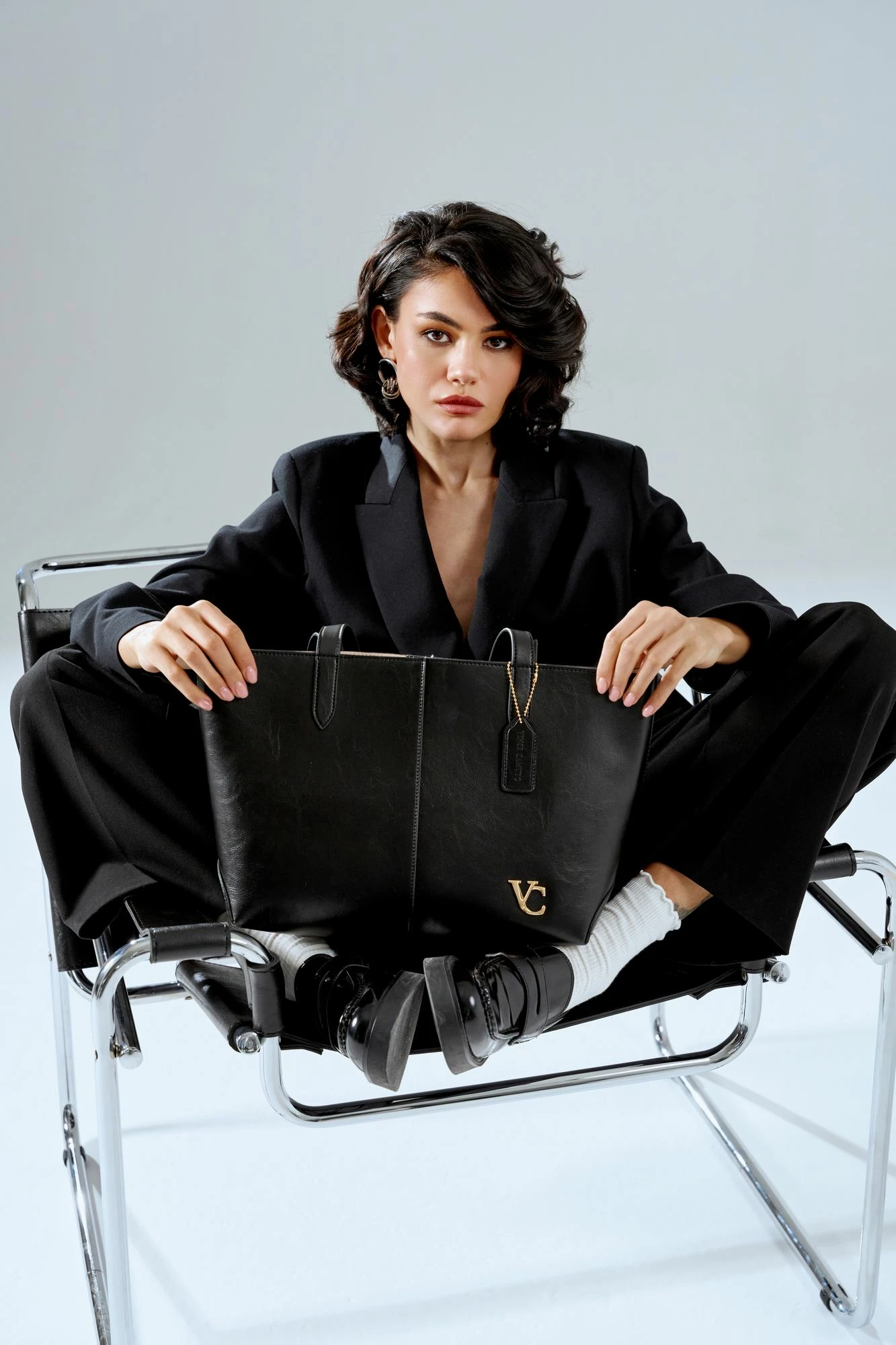 Çantë tote Savona, e zezë, Vince Camuto