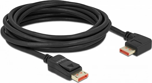 Kabllo DisplayPort DeLOCK 1.4, 5 m, 8K@60Hz, kënd 90°, e zezë