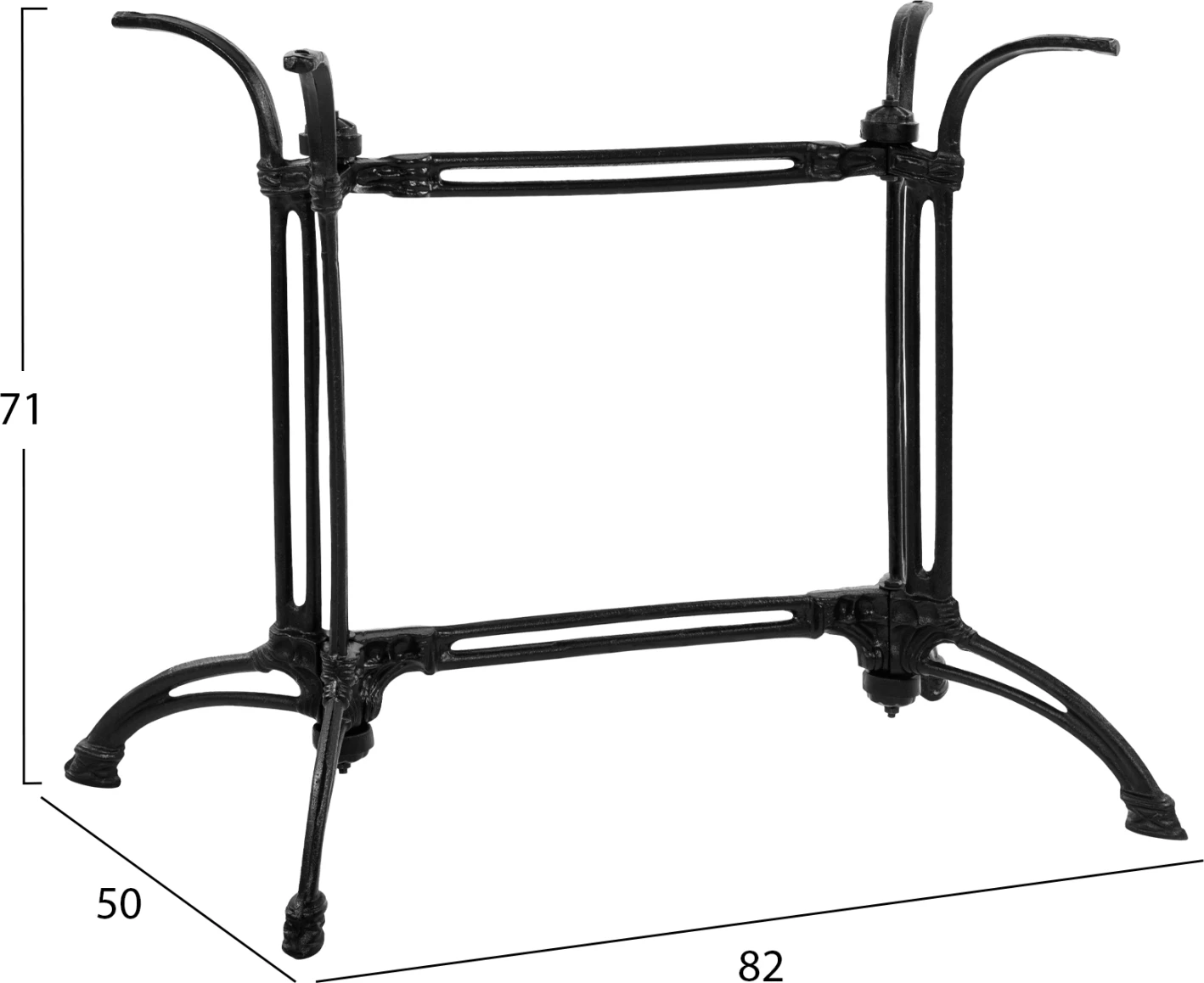 Bazë tavoline nga gize dy kolona FH443 ngjyrë e zezë 82X50X71H