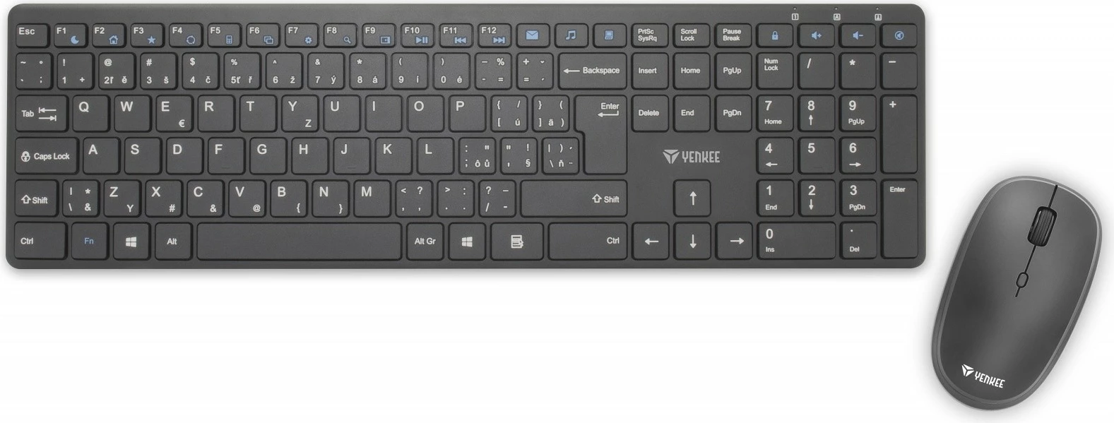 Set wireless tastierë + maus Yenkee YKB 2008CS, i zi