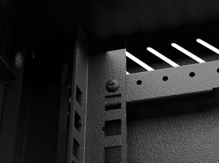 Kabinet RACK montim muri, Lanberg WF11-3306-10B, 10", 6U, 300x300 mm, derë xhami, IP20, ngjyrë e zezë