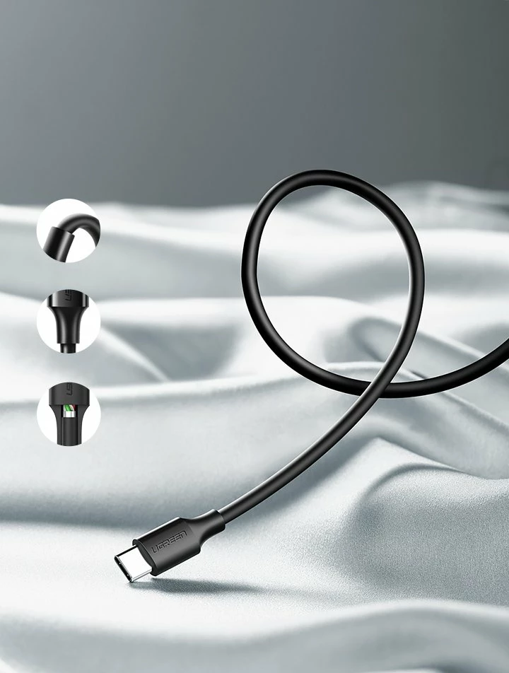 Kabllo Ugreen US287 60116 USB-A në USB-C, 1m, e zezë