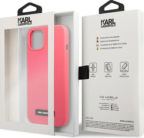 Mbështjellës Karl Lagerfeld Silicone Plaque për iPhone 13 mini, 5.4", Fuksia