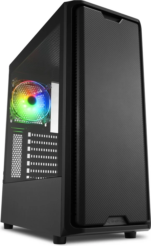 Kasë Sharkoon SK3 RGB, Midi Tower, ATX/micro ATX/Mini-ITX, xham i temperuar, RGB, e zezë