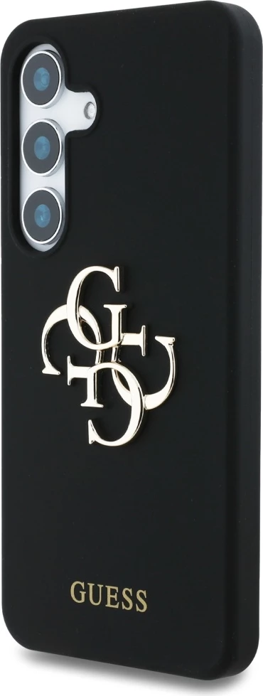 Mbështjellës Guess Silicone Big 4G Logo Bottom Script për Samsung Galaxy S25, i zi