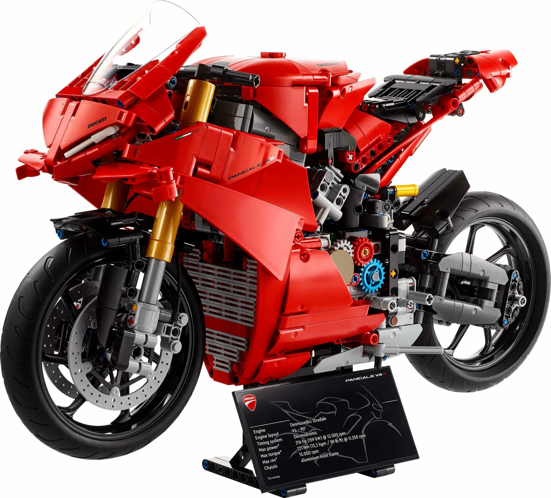 Set LEGO Technic motoçikletë Ducati Panigale V4 S 42202, 1603 pjesë, e kuqe