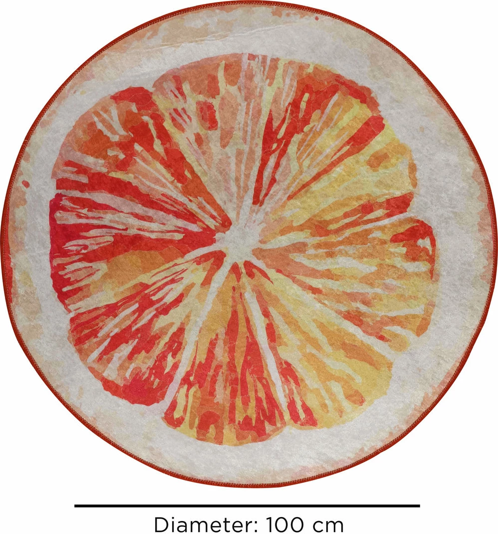Tapet banje rrumbullak, dizajn grejpfruti, 100 cm
