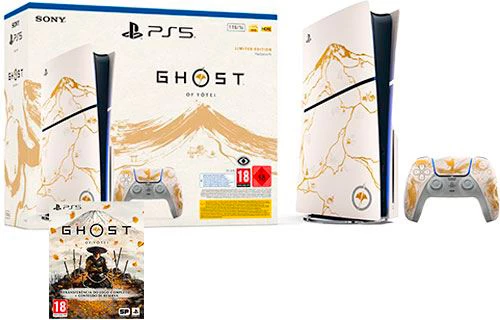 Konzolë PS5 Sony Ghost of Yotei Gold Limited Edition Slim 1TB bardhë
