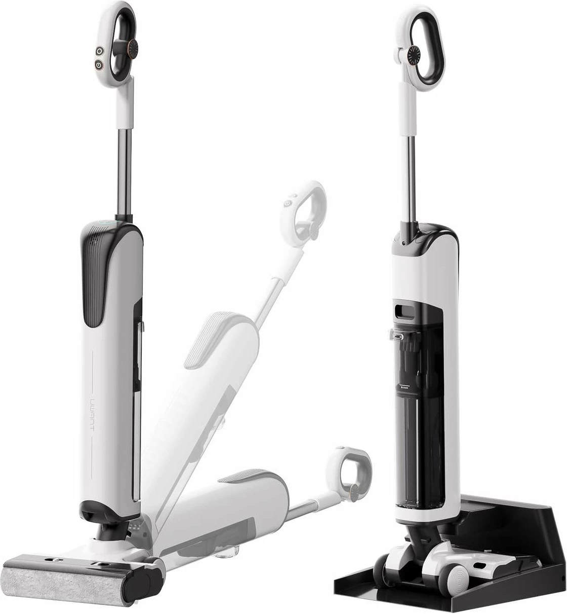 Fshesë elektrike vertikale UWANT D100 me larje, 17000Pa, 18000mAh, e bardhë me stacion karikimi/pastrimi