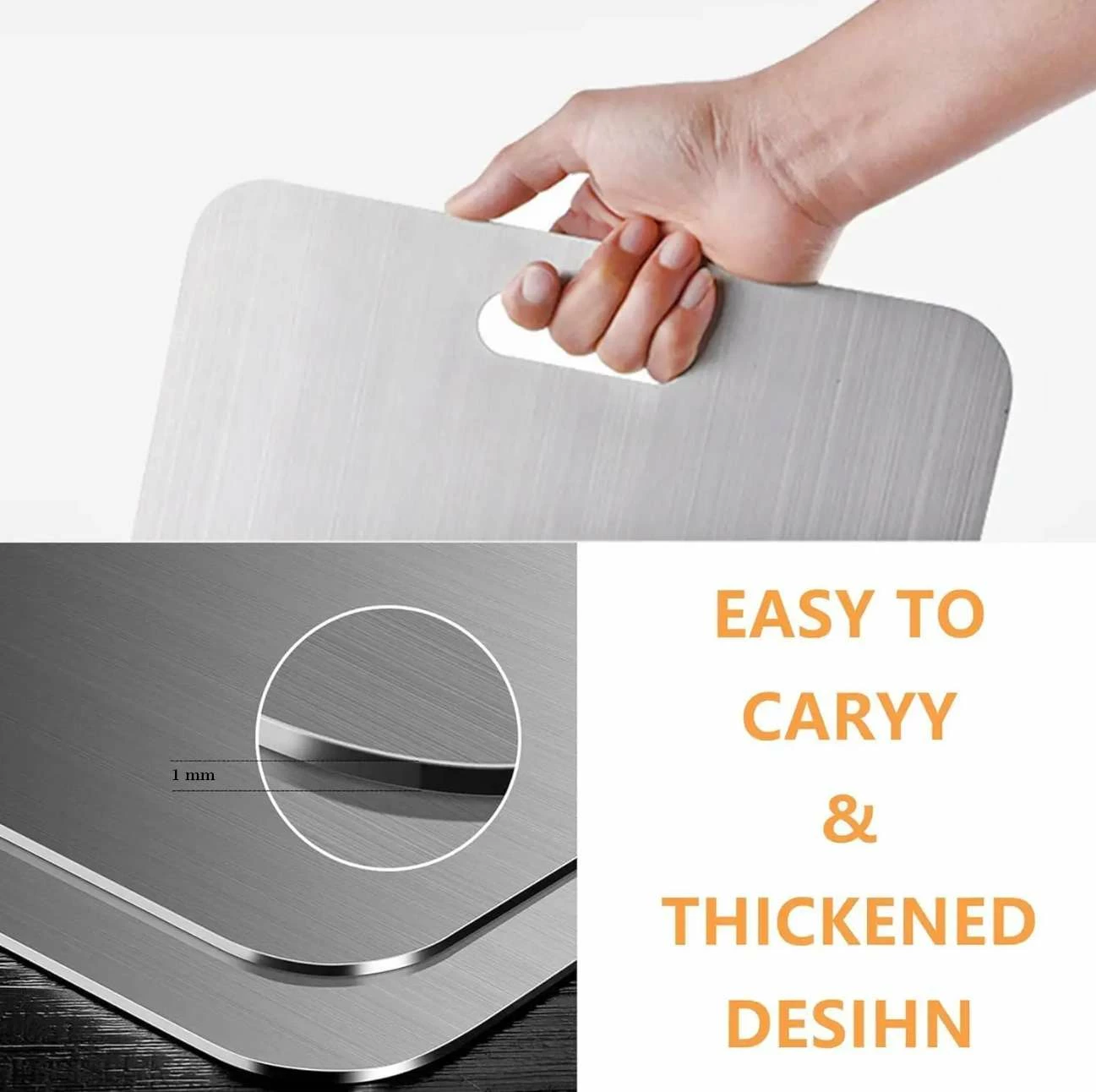 Dërrasë për prerje Hermia, inox, 20x30cm