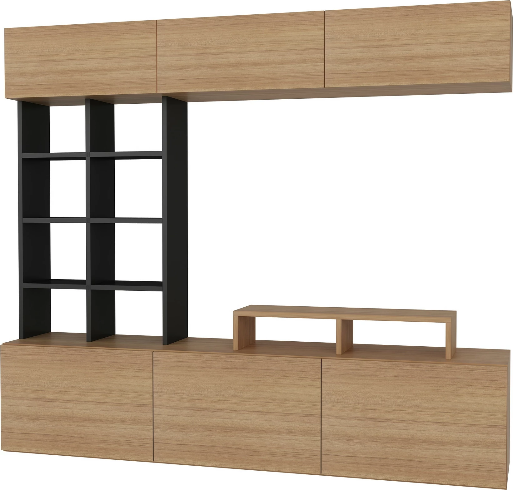 Komodë TV Hanah Home, Sasa, ngjyrë teak dhe e zezë