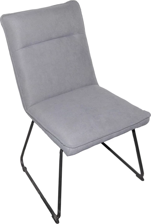 Karrige Essential, set prej 4 copash, material stof gri, këmbë metalike të zeza, 54x59x89cm