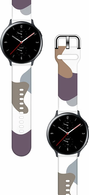 Rrip silikoni për Samsung Galaxy Watch 42mm, Hurtel, Moro Band, kamuflazh, Jeshil/Vjollcë/Bardhë