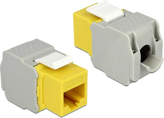 Modul Keystone DeLOCK 86345, RJ-45 femër në LSA, gri/verdhë