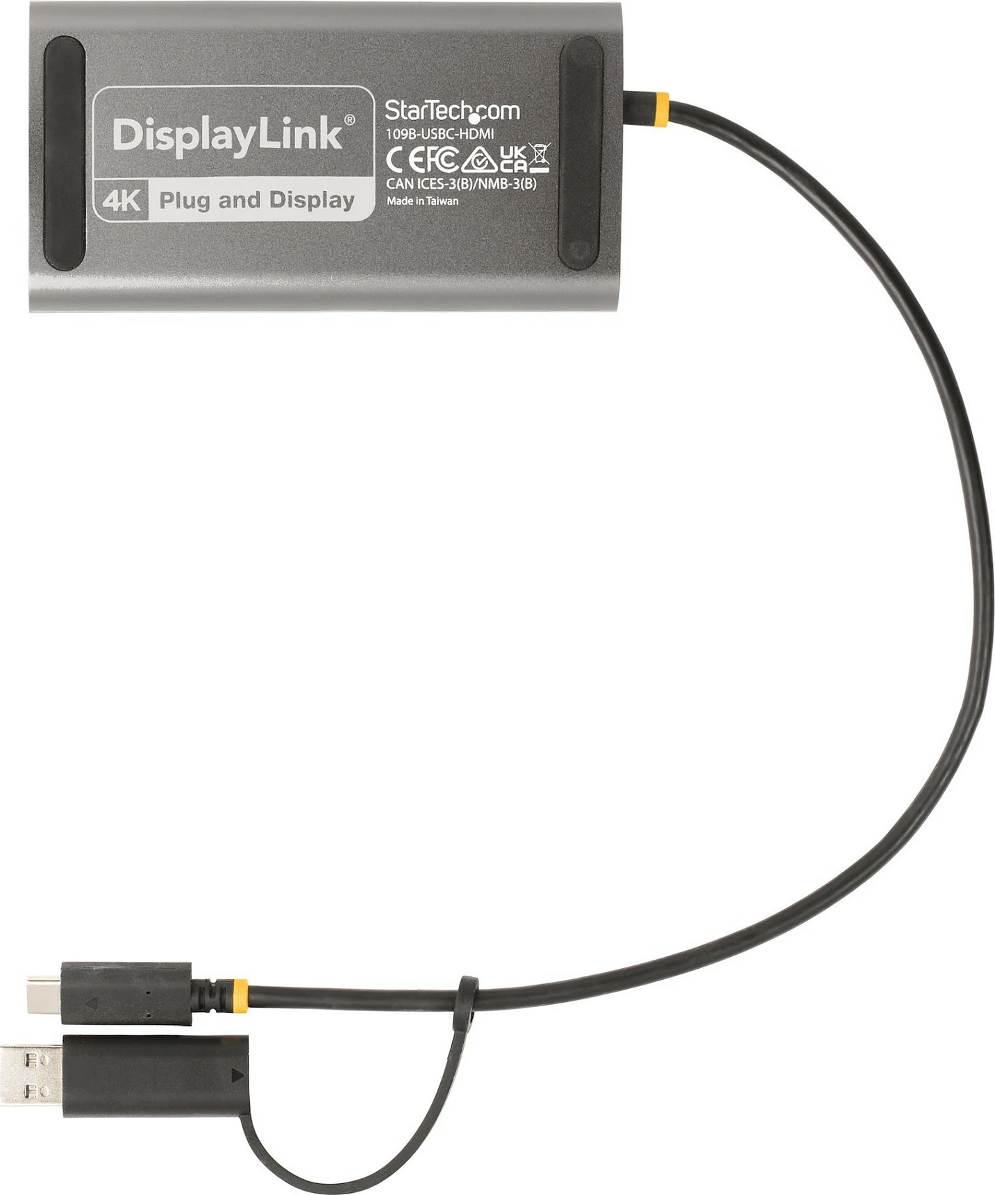 Adapter USB-C/A në Dual HDMI StarTech, 2x HDMI, 4K 60Hz, Power Delivery 100W, gri
