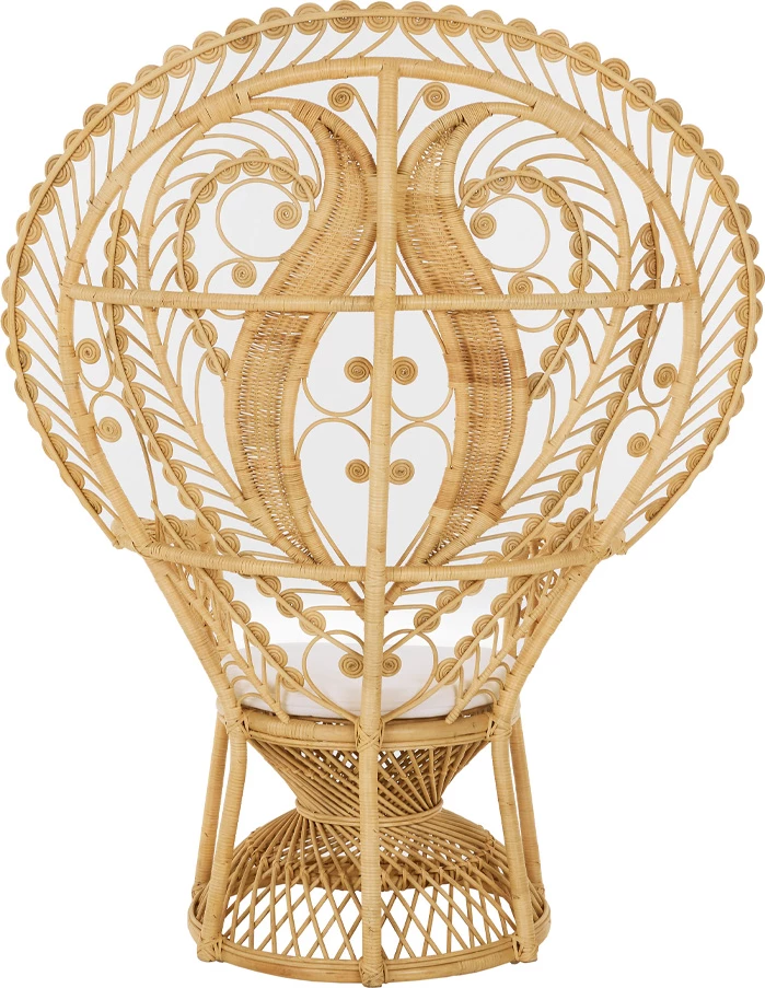 Karrige Emmanuelle prej ratanit natyral, jastëk, 115x70x150