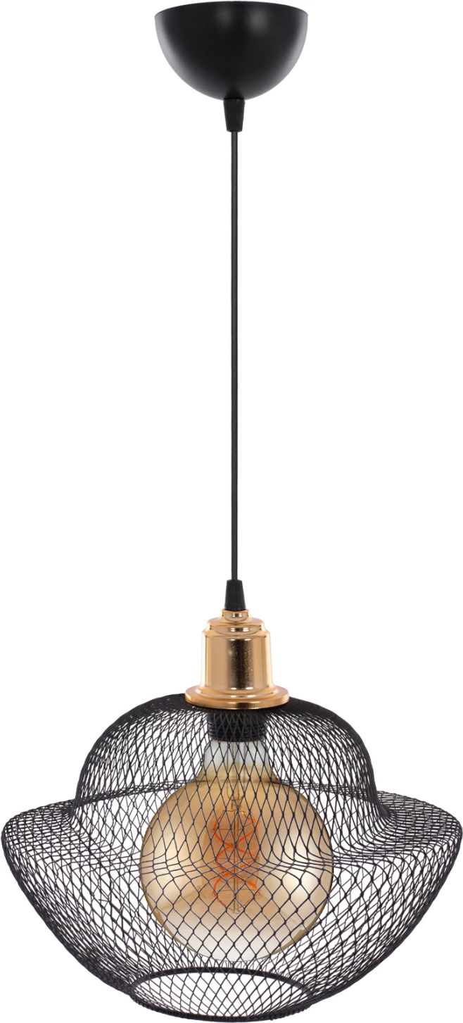 Llambë varëse tavani, rrjetë metali e zezë, stil modern, Φ30x65H cm, FH7690.01