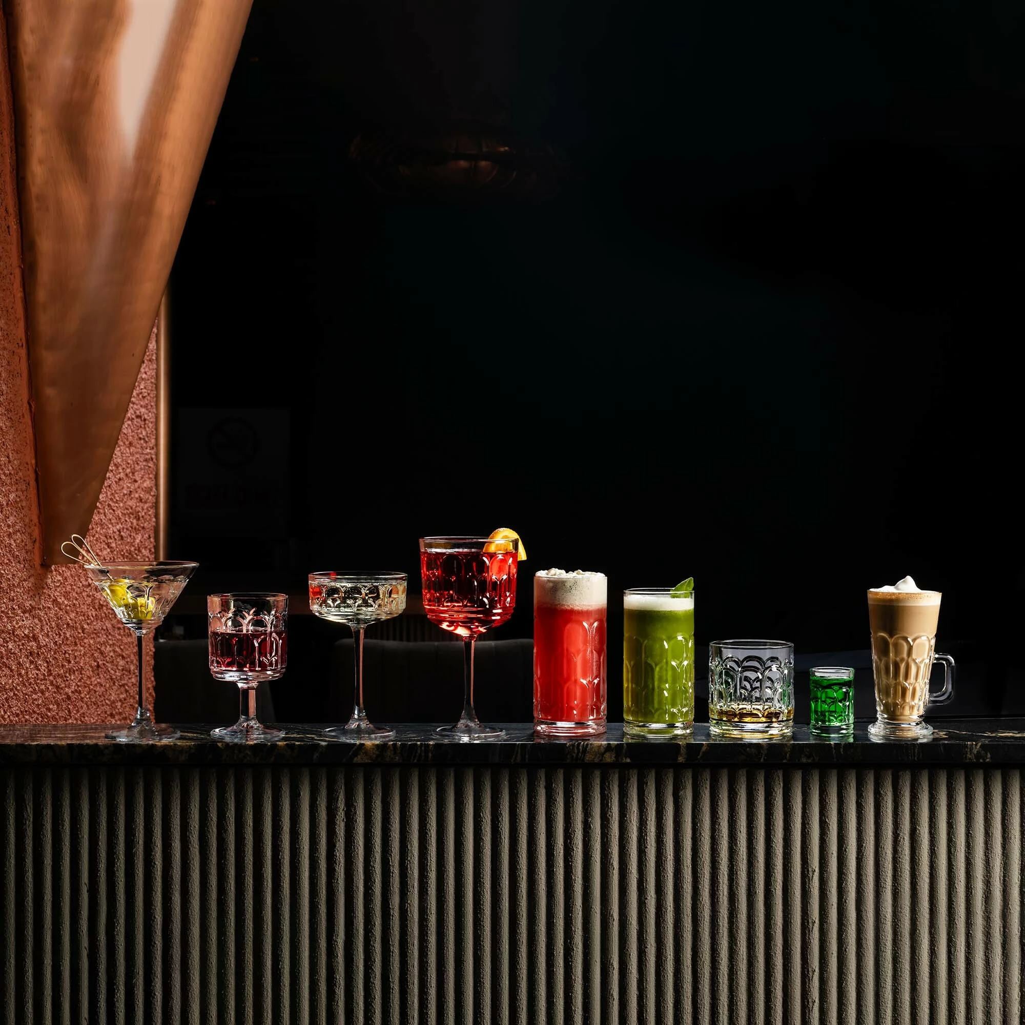 Gotë latte LAV Horeca Archie 260 ml transparente, set 6 copë